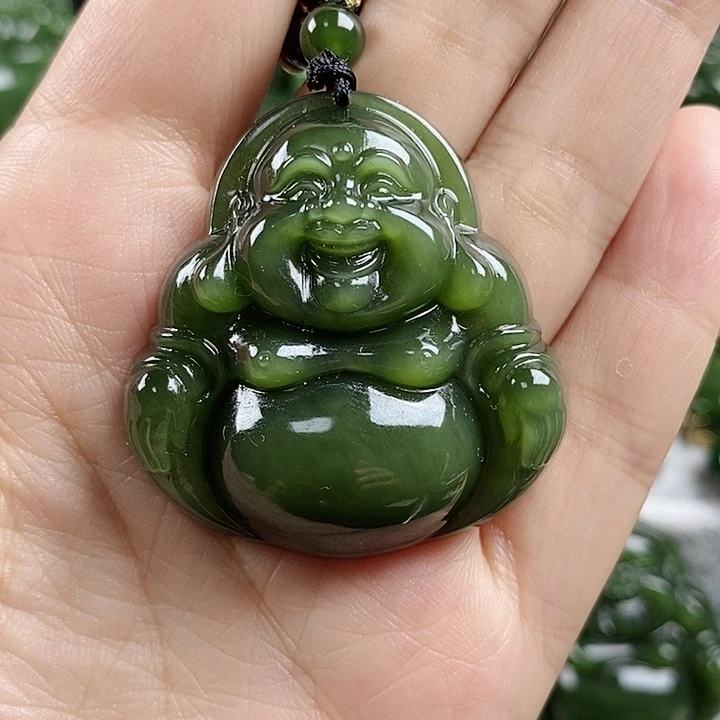 和田玉（碧玉）未镶嵌吊坠(不含链)42mm