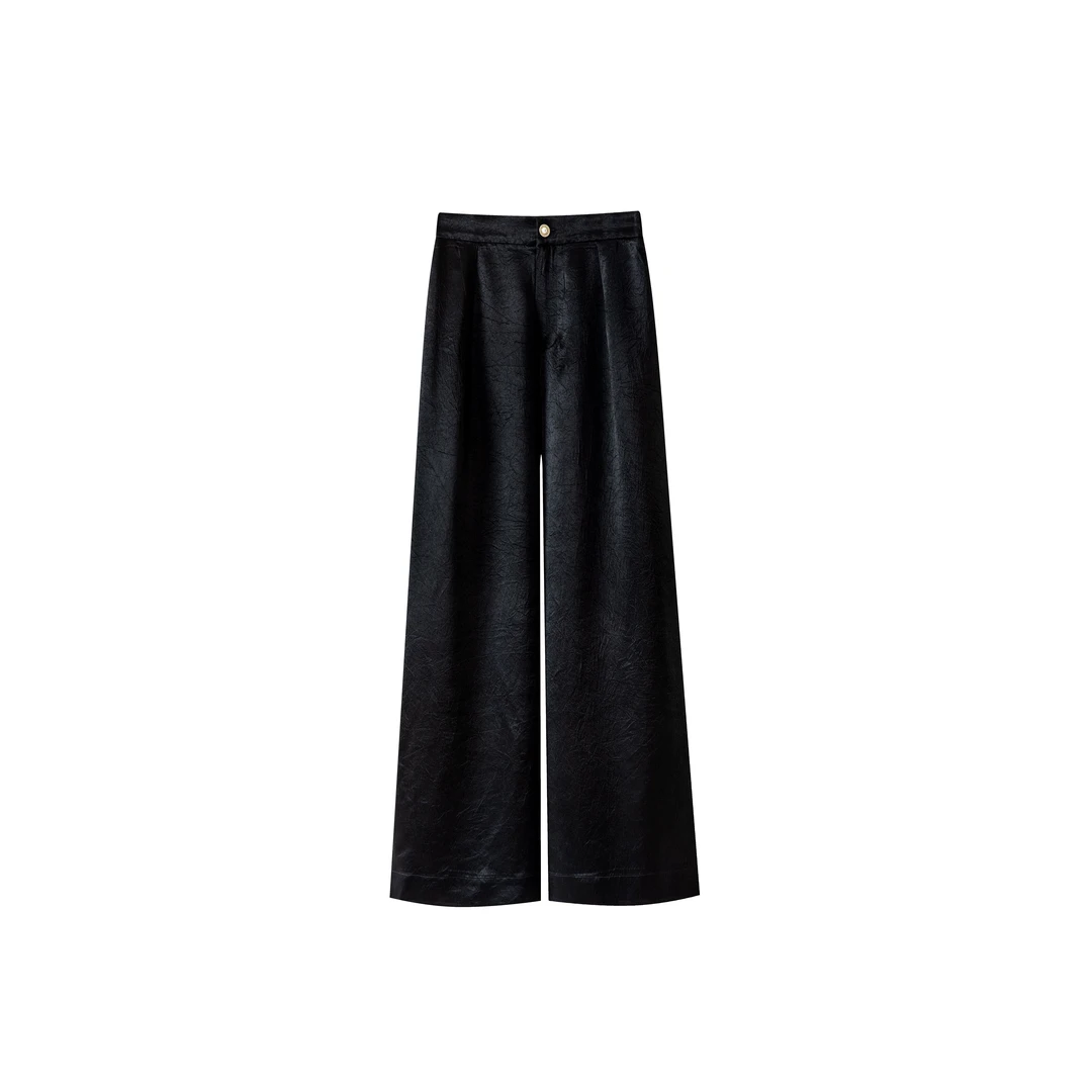 纪凡姬/4018-1-丝滑一夏新款垂感高级醋酸直筒裤百搭休闲裤