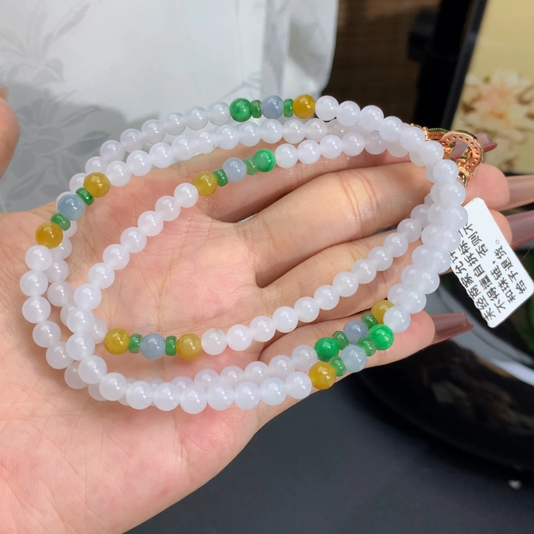 翡翠手链未镶嵌卡5冰胶多宝项链