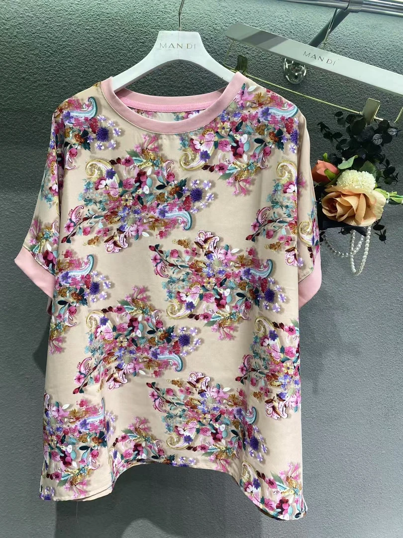 142-富贵花～高品质套头巨显瘦上衣一件过夏天