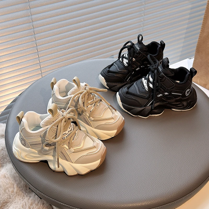 儿童运动鞋女童透气户外跑步鞋子2025春秋新款男童韩系休闲老爹鞋