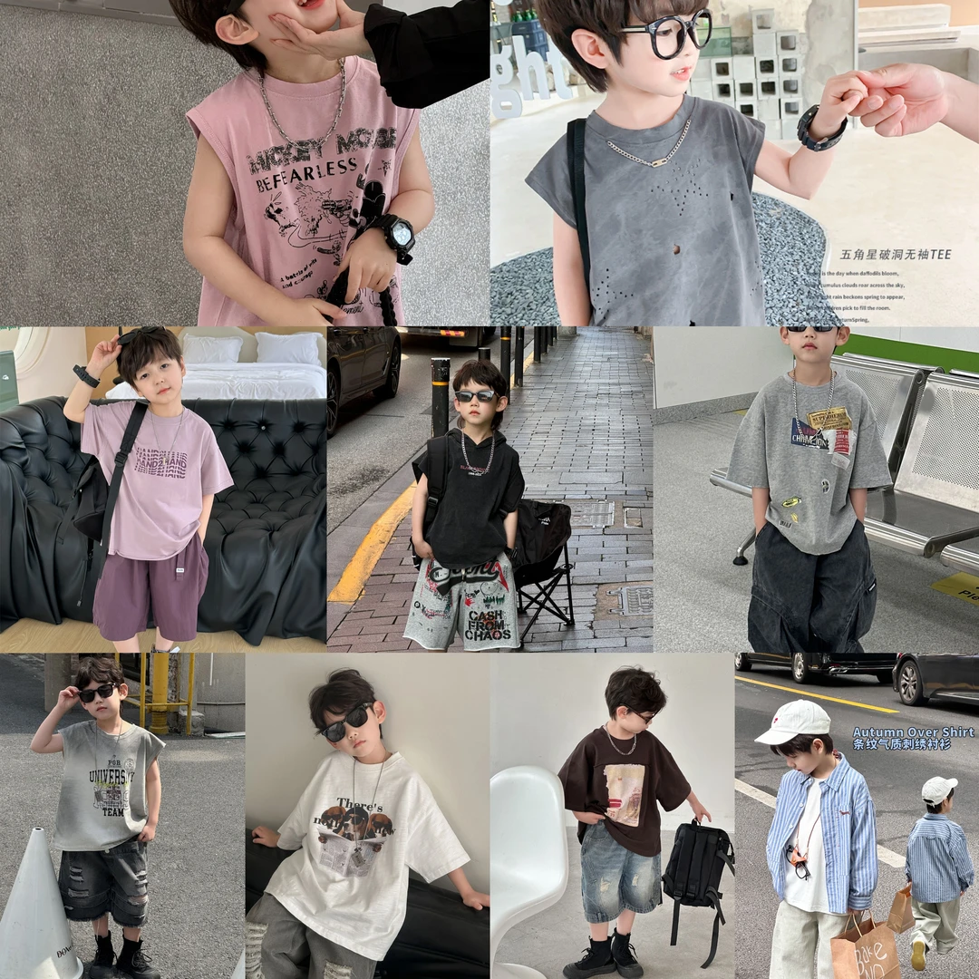 (D001-D070)夏季现货实体品牌中童男童装断码捡漏合集