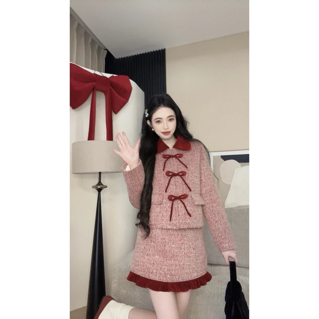 WY【新年限定羽绒外套】原创90白鸭绒女装法式日常可穿红色复古气质