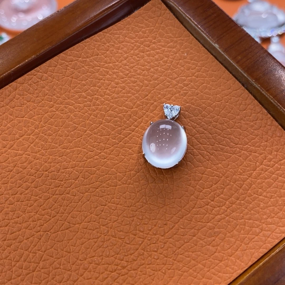 石英质玉吊坠(赠链)银S925镶嵌