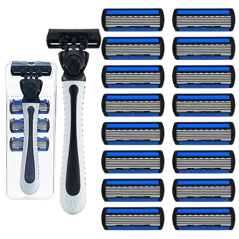 【畅销热榜】新款进口6层刀片剃须刀手动老式剃须刀男士6层刀胡子刀