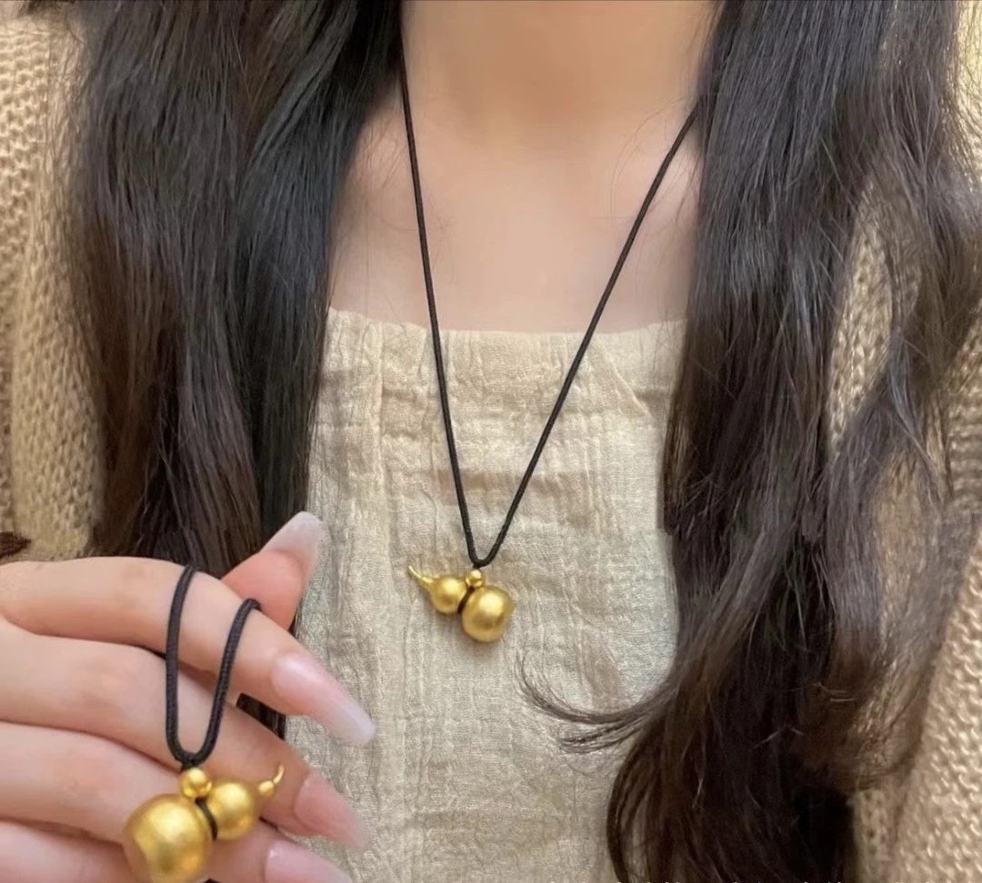 铜合金吊坠 葫芦古法工艺福禄祥瑞寓意锁骨链