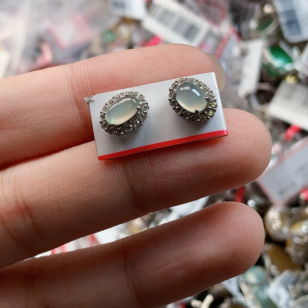 翡翠银S925镶嵌戒指天然翡翠戒指