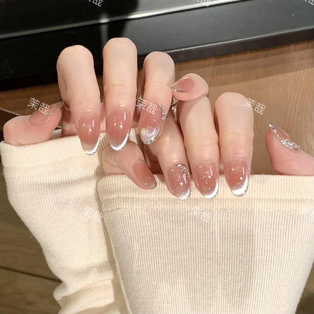 茉哉【镜花水月】纯手工定制美甲拆卸穿戴甲A3603 S