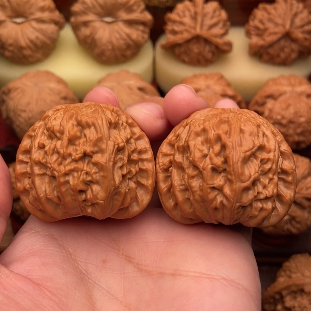 安***永文玩核桃把件精品大白狮子头42