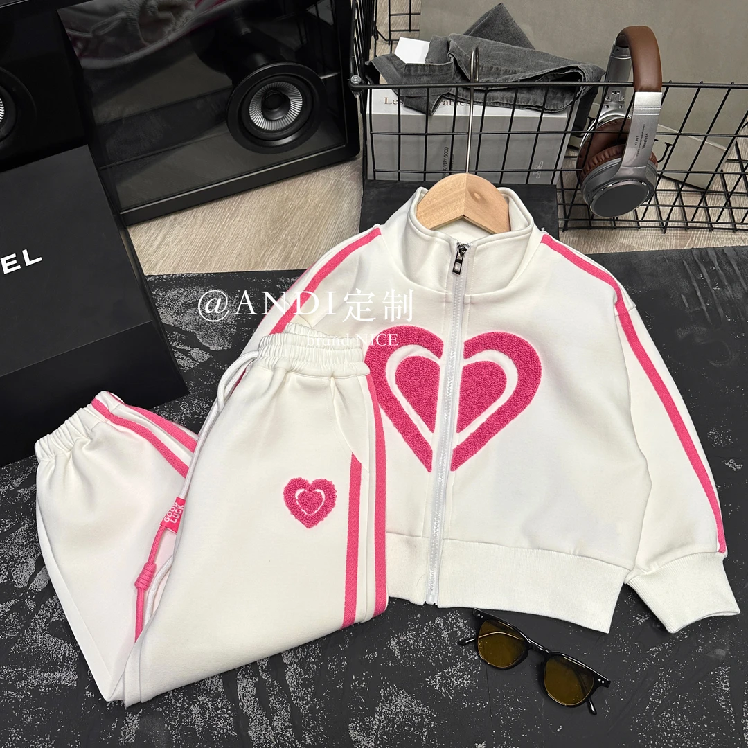〖ANDI〗订制韩版洋气秋季新款中大童爱心套装1264