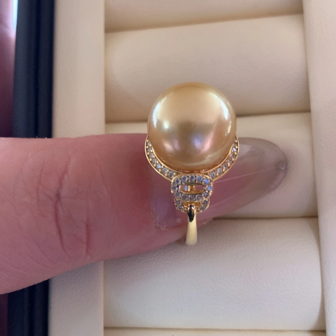 银S925镶嵌戒指海水珍珠