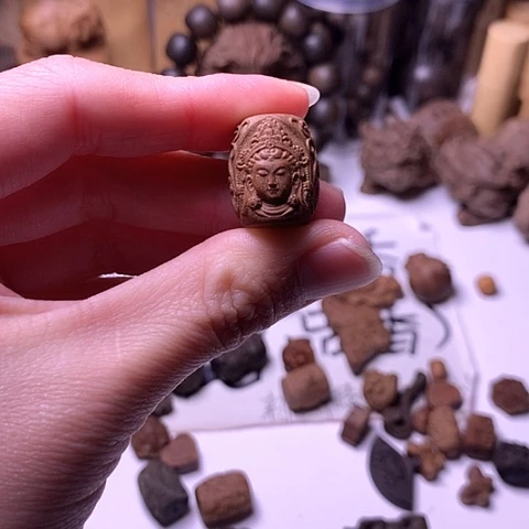 檀香木吊坠檀香满工观姐姐大桶珠