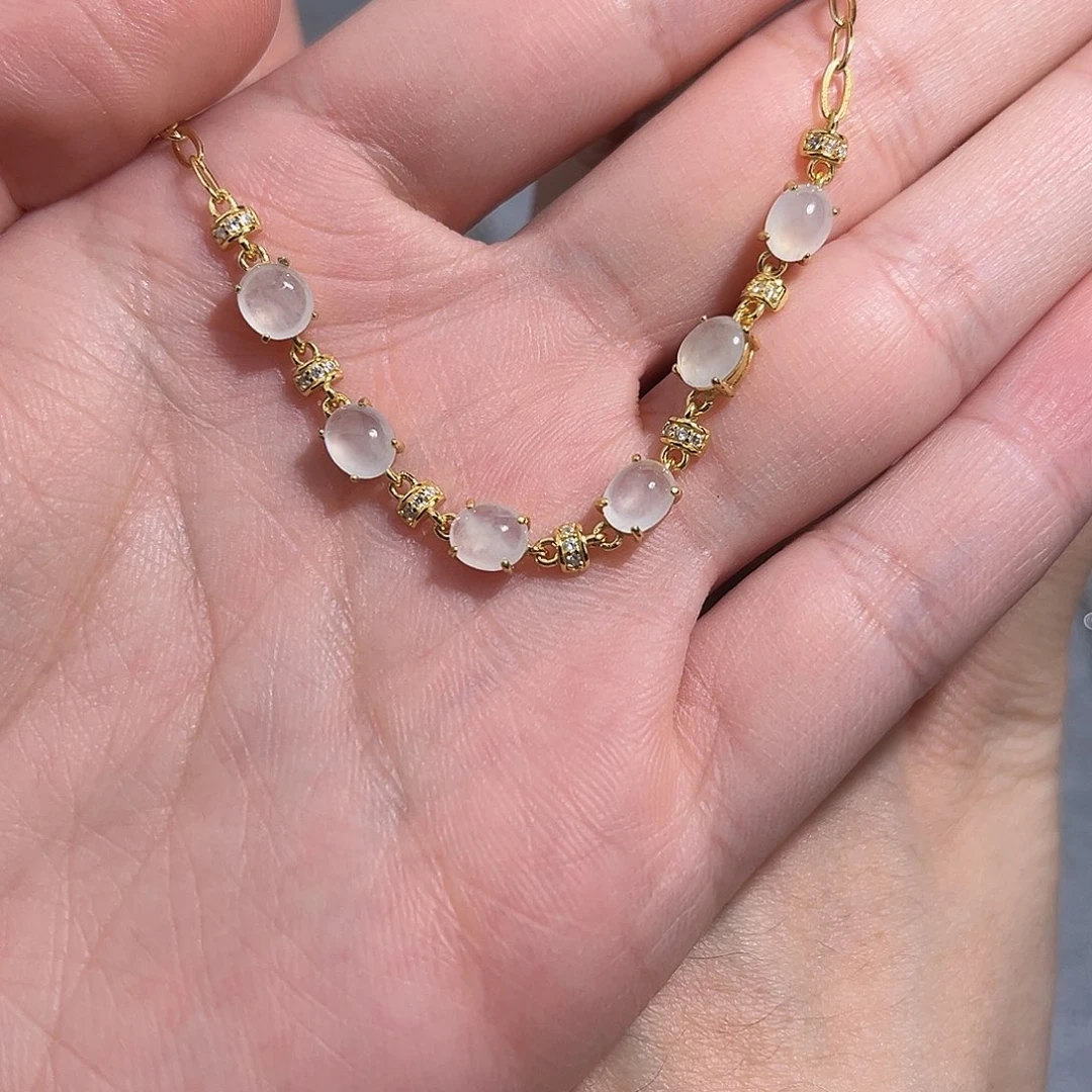 翡翠手链银S925镶嵌tyukk