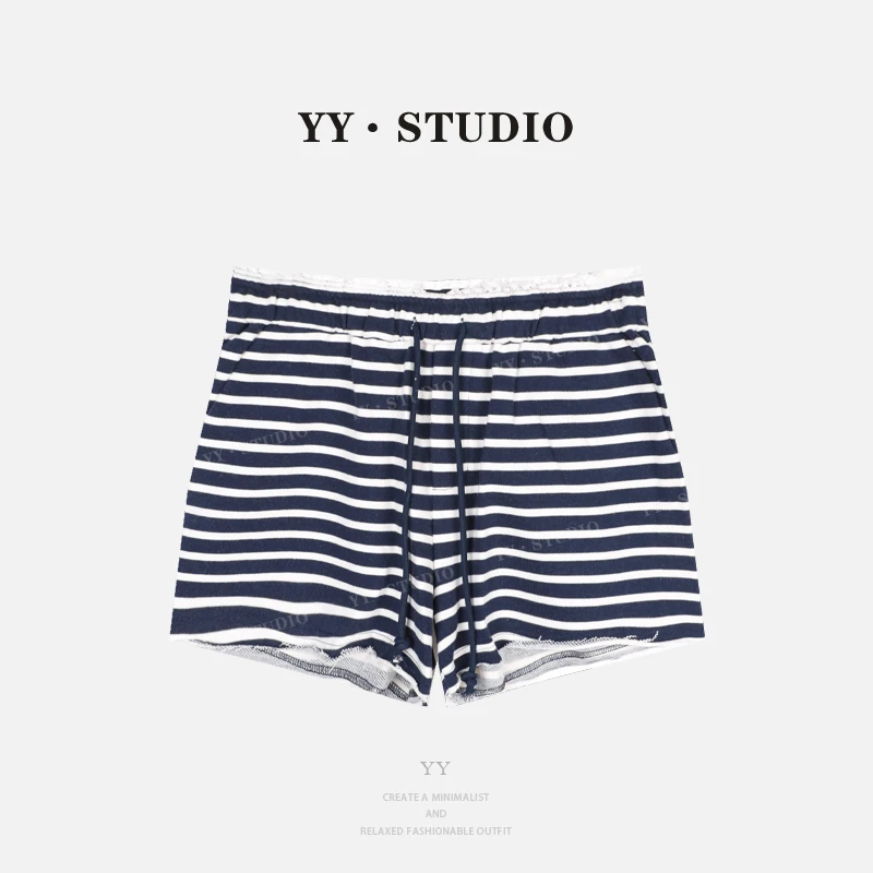 【YANYAN】显瘦气质松紧腰抽绳条纹短裤YY-4226