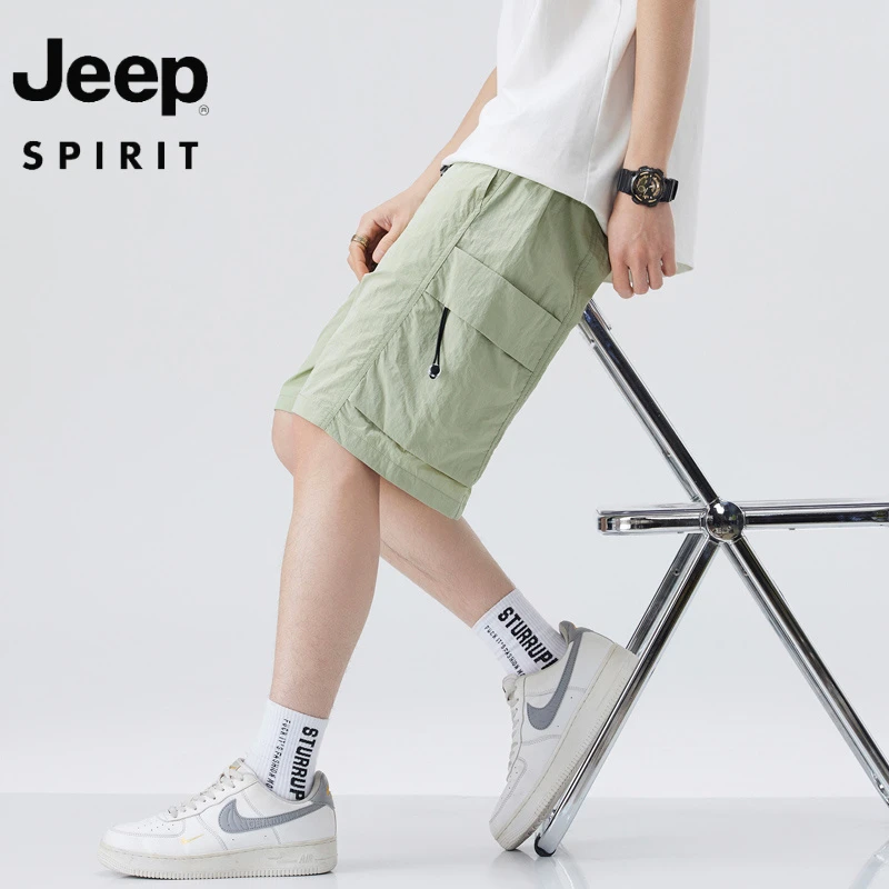 JEEP吉普新款潮人速干工装五分裤宽松直筒透气凉感休闲运动短裤