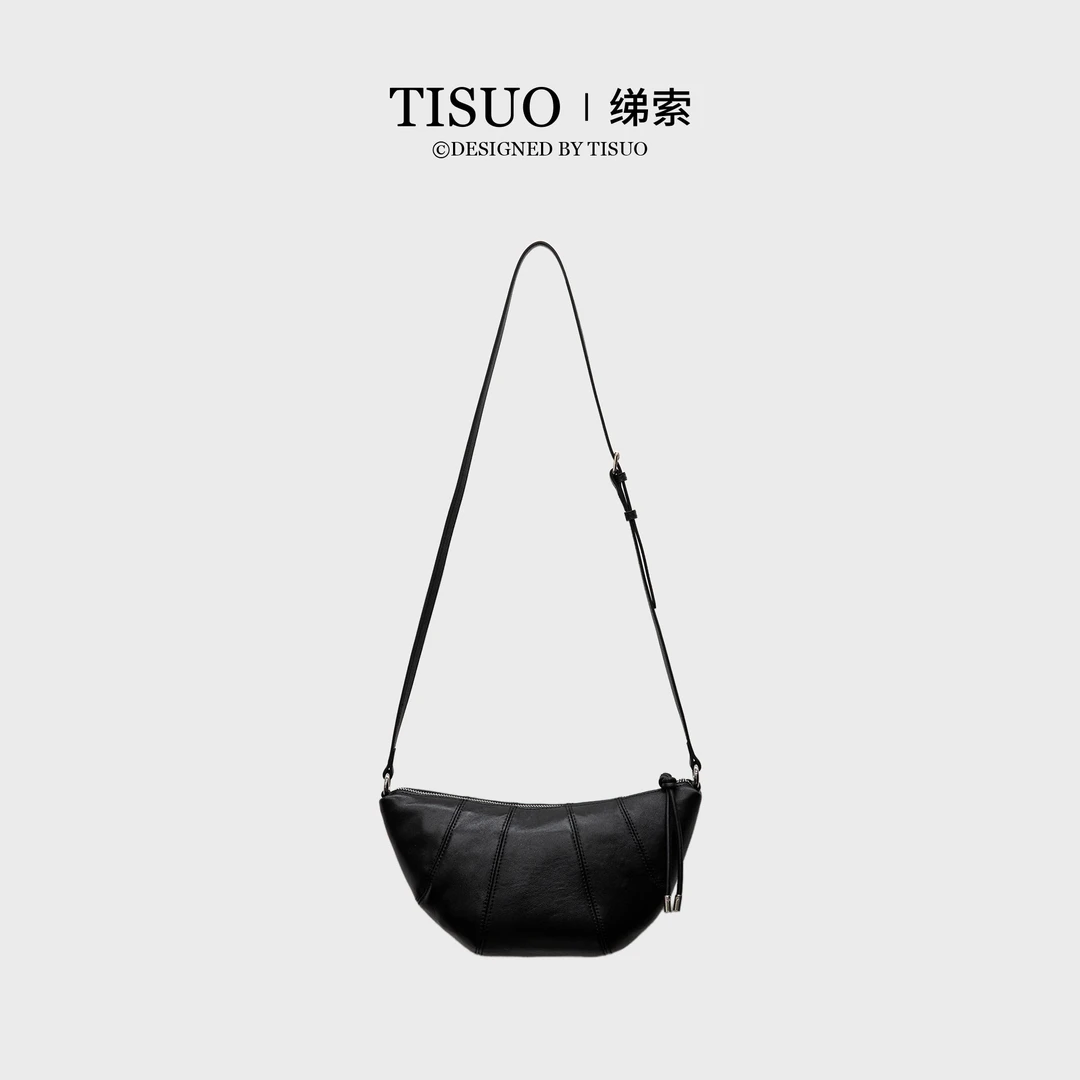TISUO/绨索时髦休闲单肩/斜挎通勤可颂牛角包TS586336
