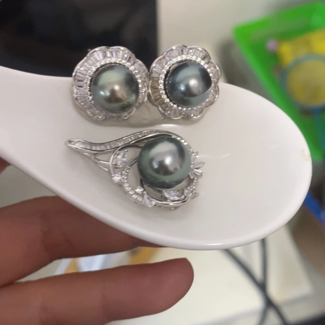 银S925镶嵌海水珍珠颈饰