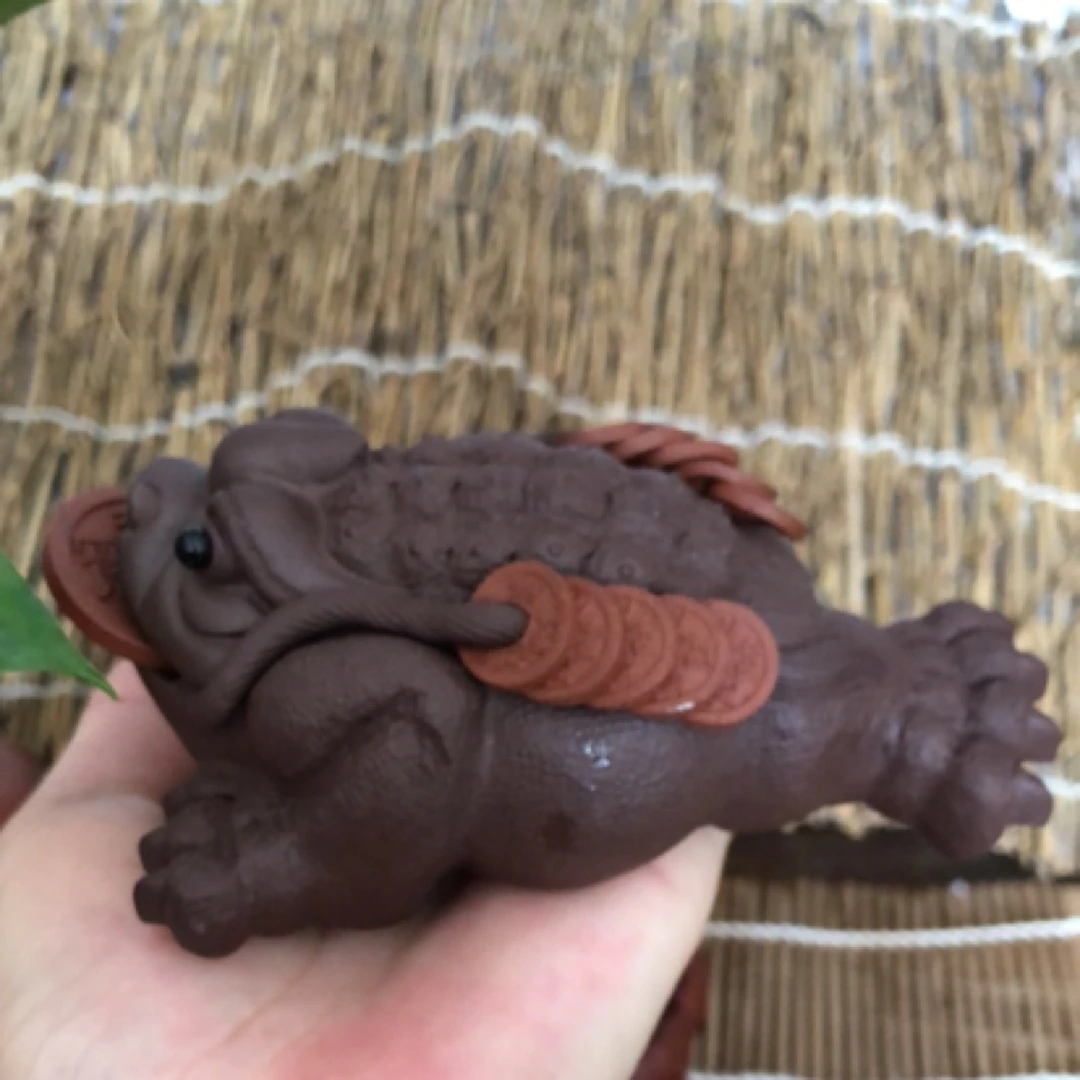 金蟾招财进宝紫泥精致茶宠