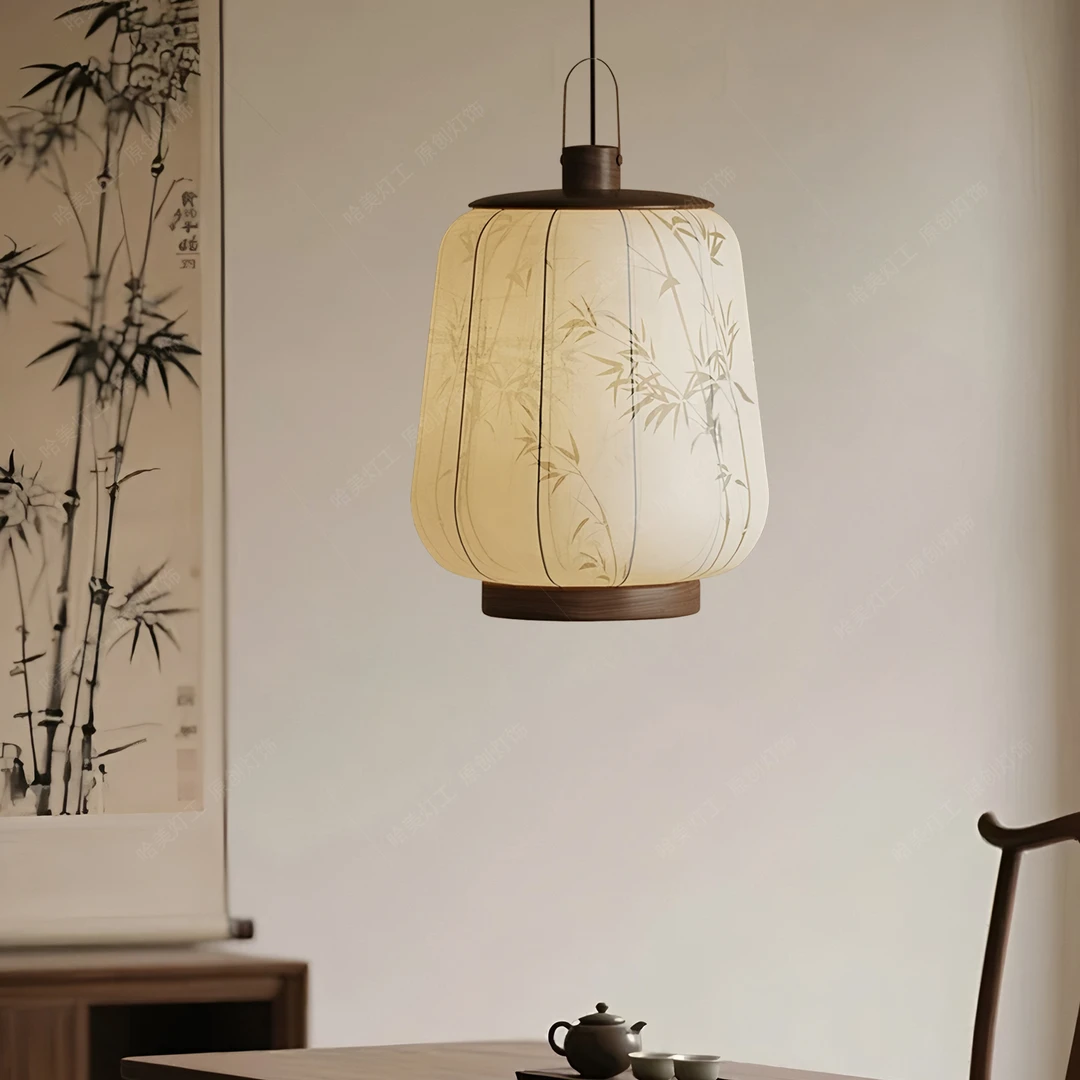 宋氏美学吊灯中国风新中式布艺禅意茶室民宿酒馆装饰仿古圆形灯笼