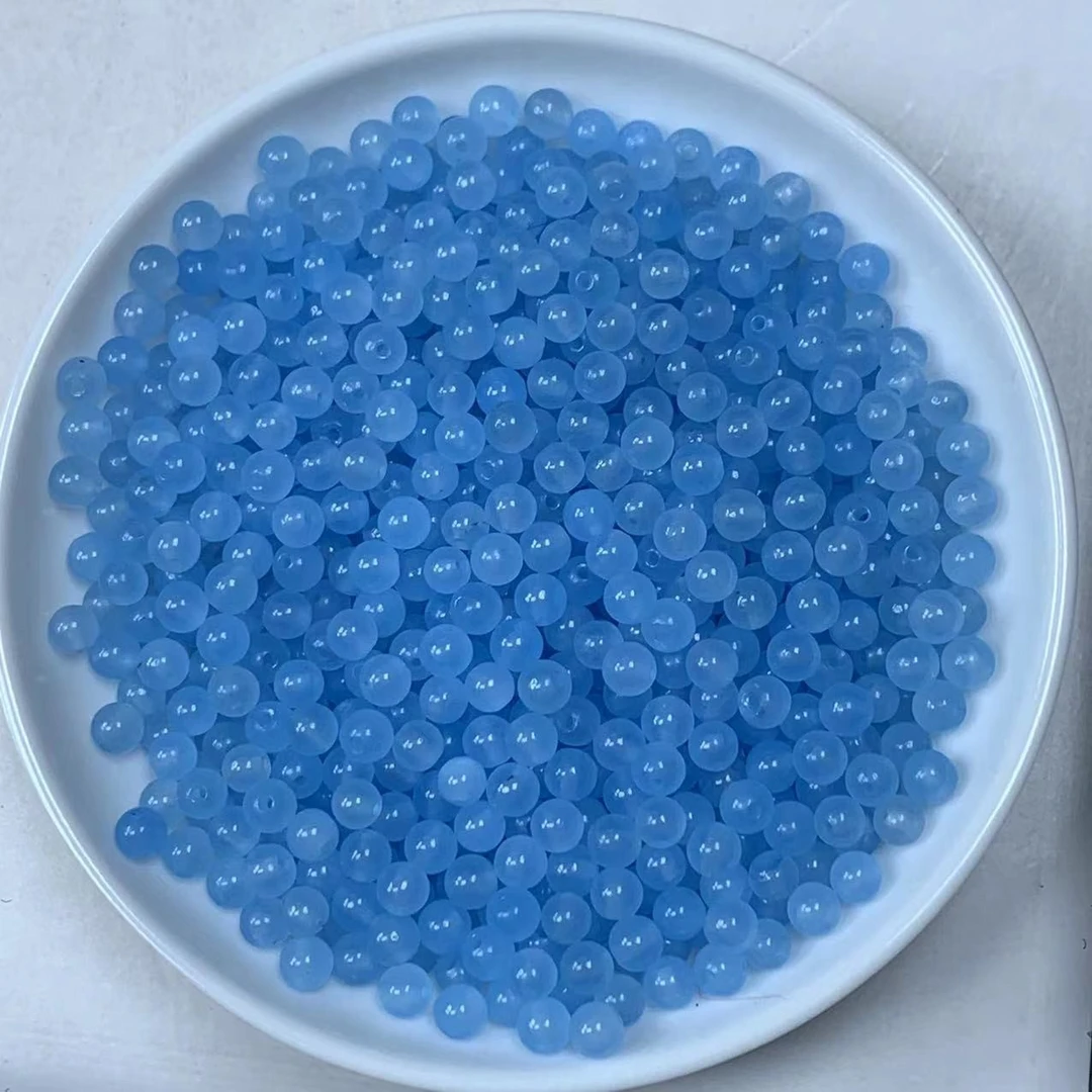 天然珠宝玉石 海蓝宝E5  4MM 108颗 （赠弹力绳）