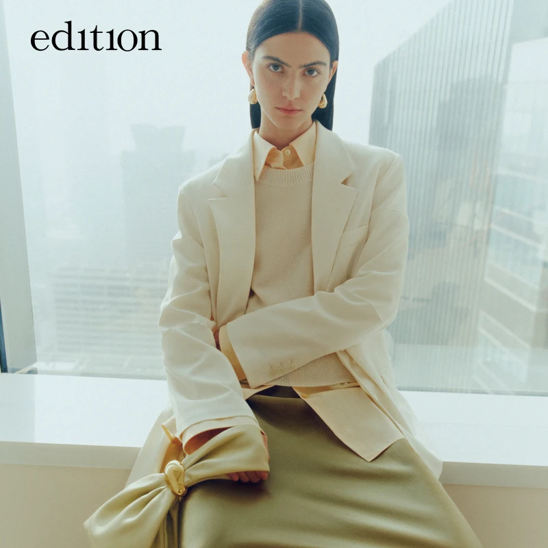 edition春新款西装外套后背开衩羊毛女绅士西服#EBD1BLAT03