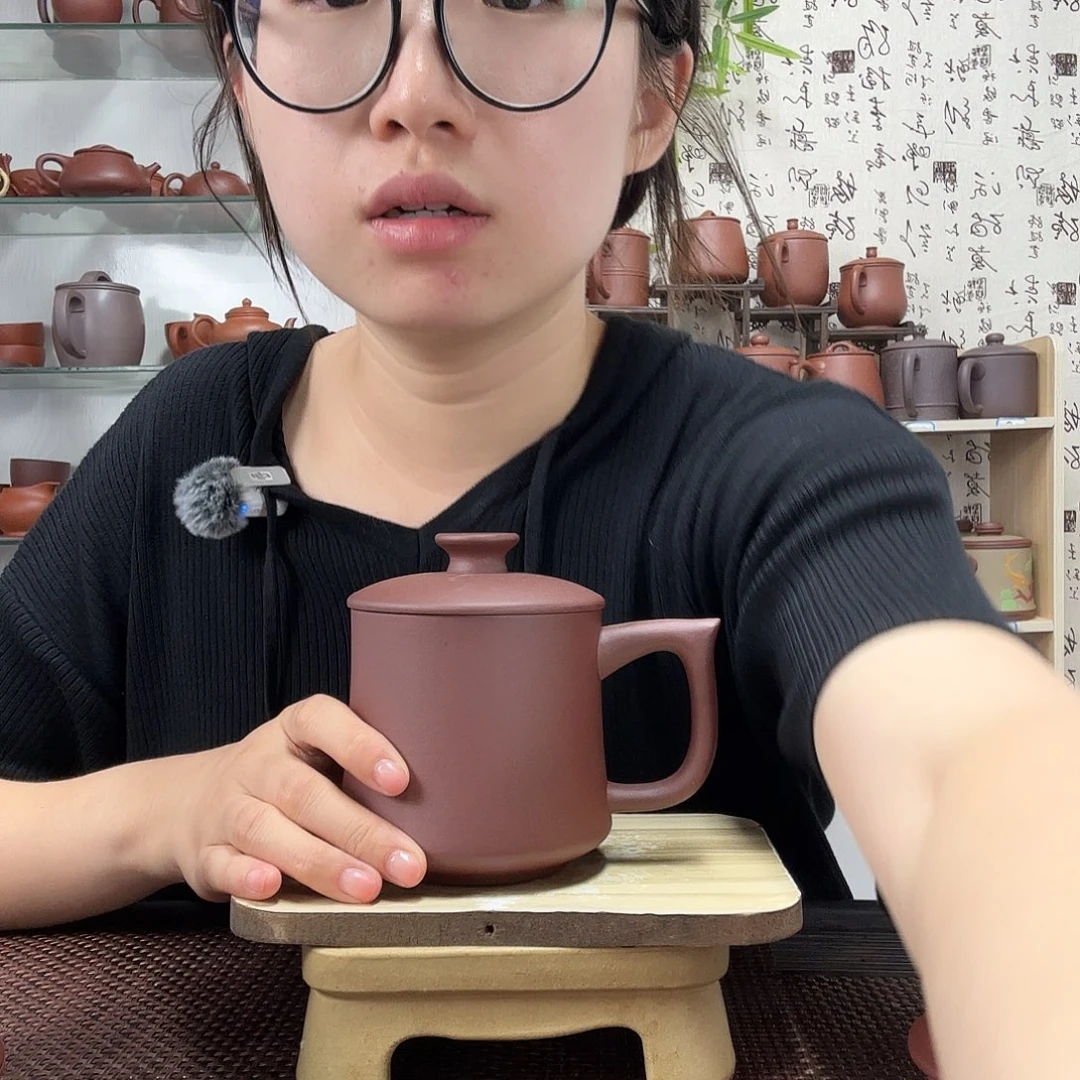 茶壶紫砂原矿紫泥柱绌办公杯没礼盒380CC