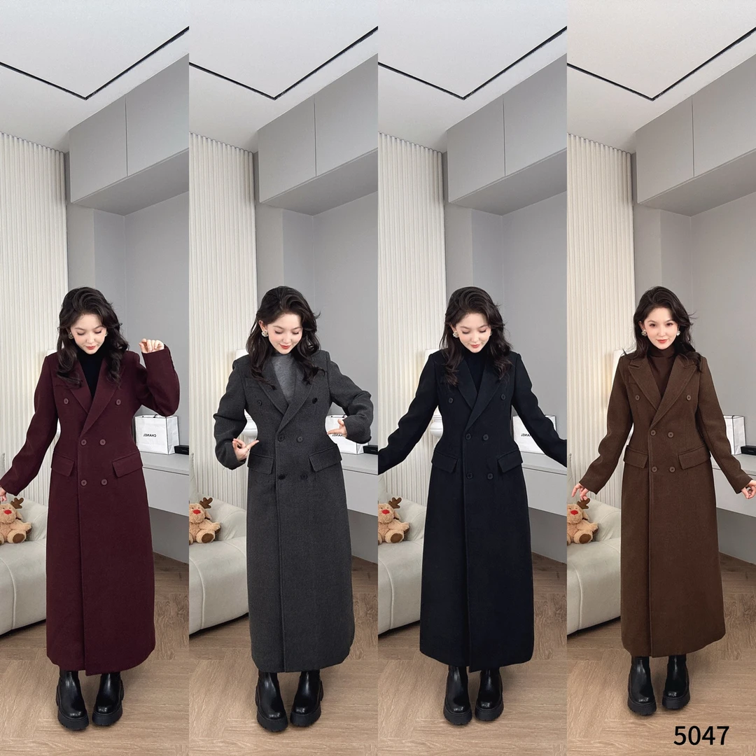 冬季新款收腰显瘦长款设计师同款大衣沙漏大衣YF5047
