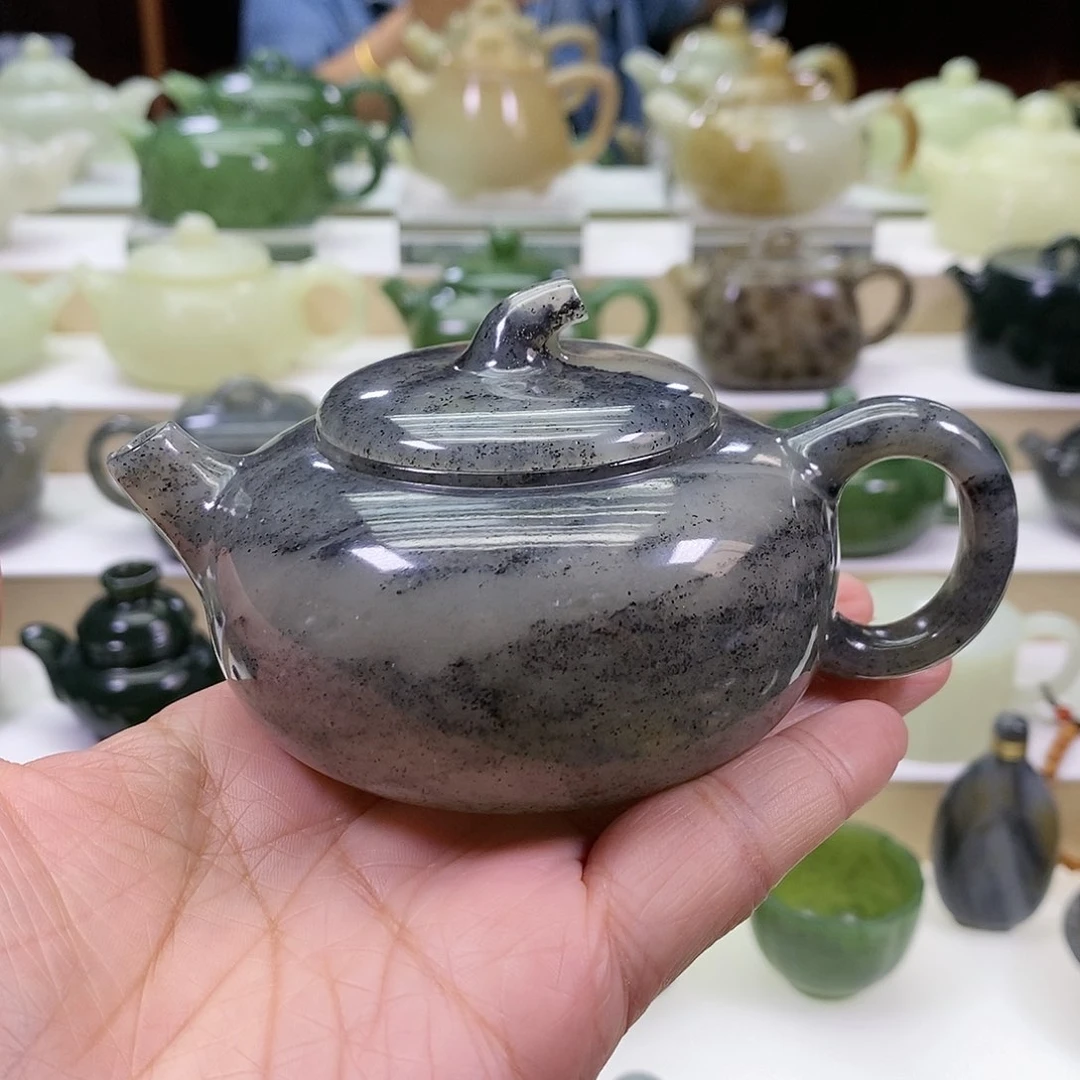 和田玉未镶嵌挂件h**s茶壶