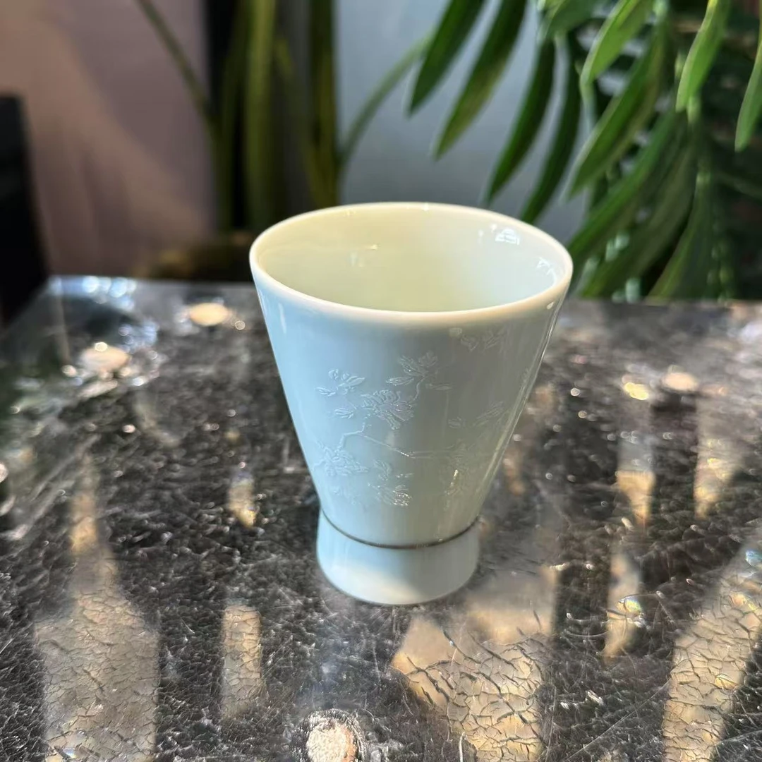 甄瓷CC丨芝兰玉树斗笠高脚杯/景德镇高温瓷