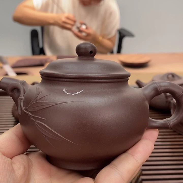茶壶紫砂竹节掇只230微瑕疵不退换