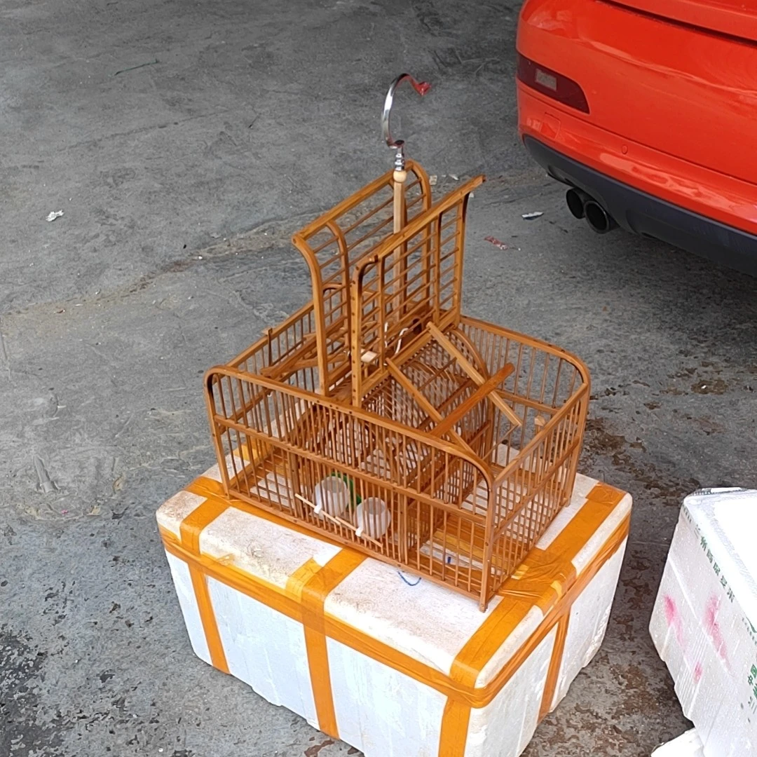 老楠竹画眉打笼防风笼拍笼磁铁踏笼上山笼两门防风鸟笼机关笼子