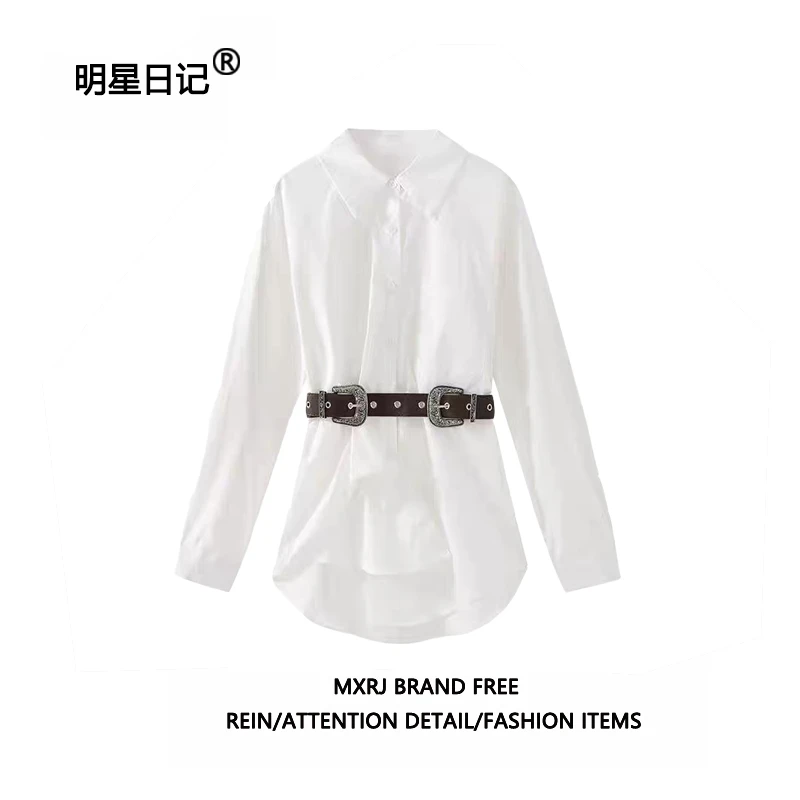 许我耀眼赵露思许妍同款韩版长袖衬衫女早秋设计感小众宽松上衣