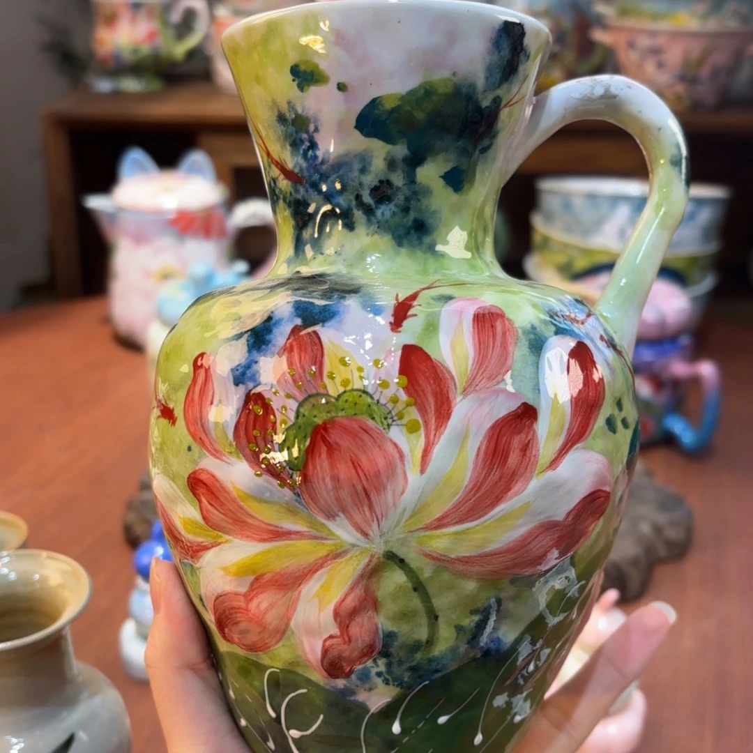 景德镇手绘高温釉下彩陶瓷茶具