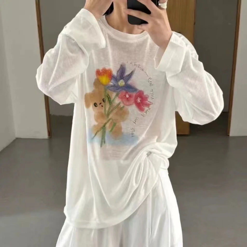 【褚培培自制】“鲜花与灰兔”-70%莱赛尔-夏季设计感气质百搭防晒衫