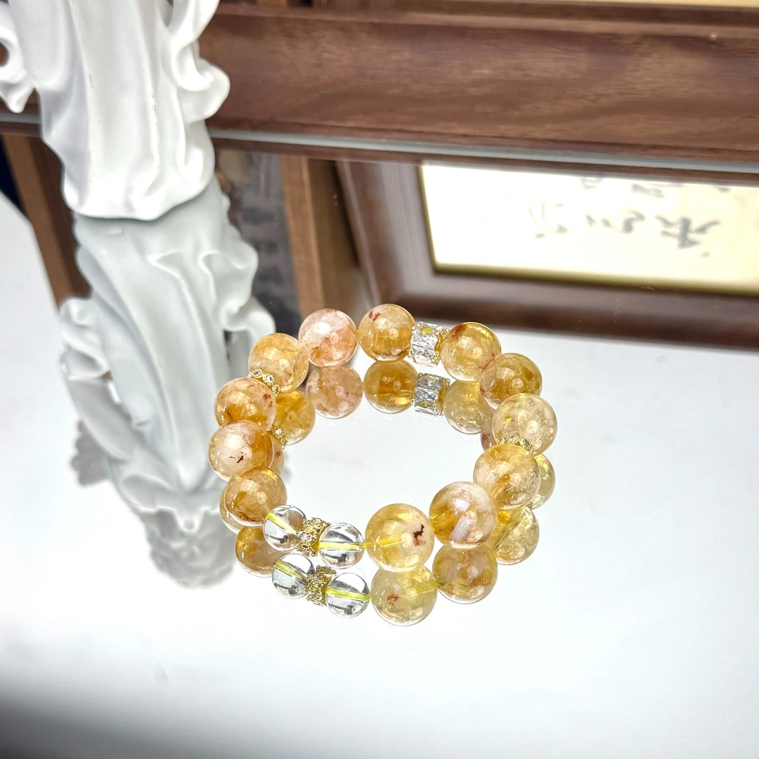【金生水起】天然黄塔晶黄水晶手串 原创水晶手链时尚百搭