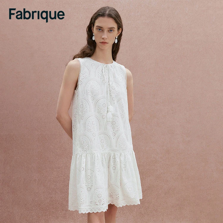 Fabrique Virna 【波嬉风】春夏新款巴洛克风重工刺绣纯棉A型休闲无