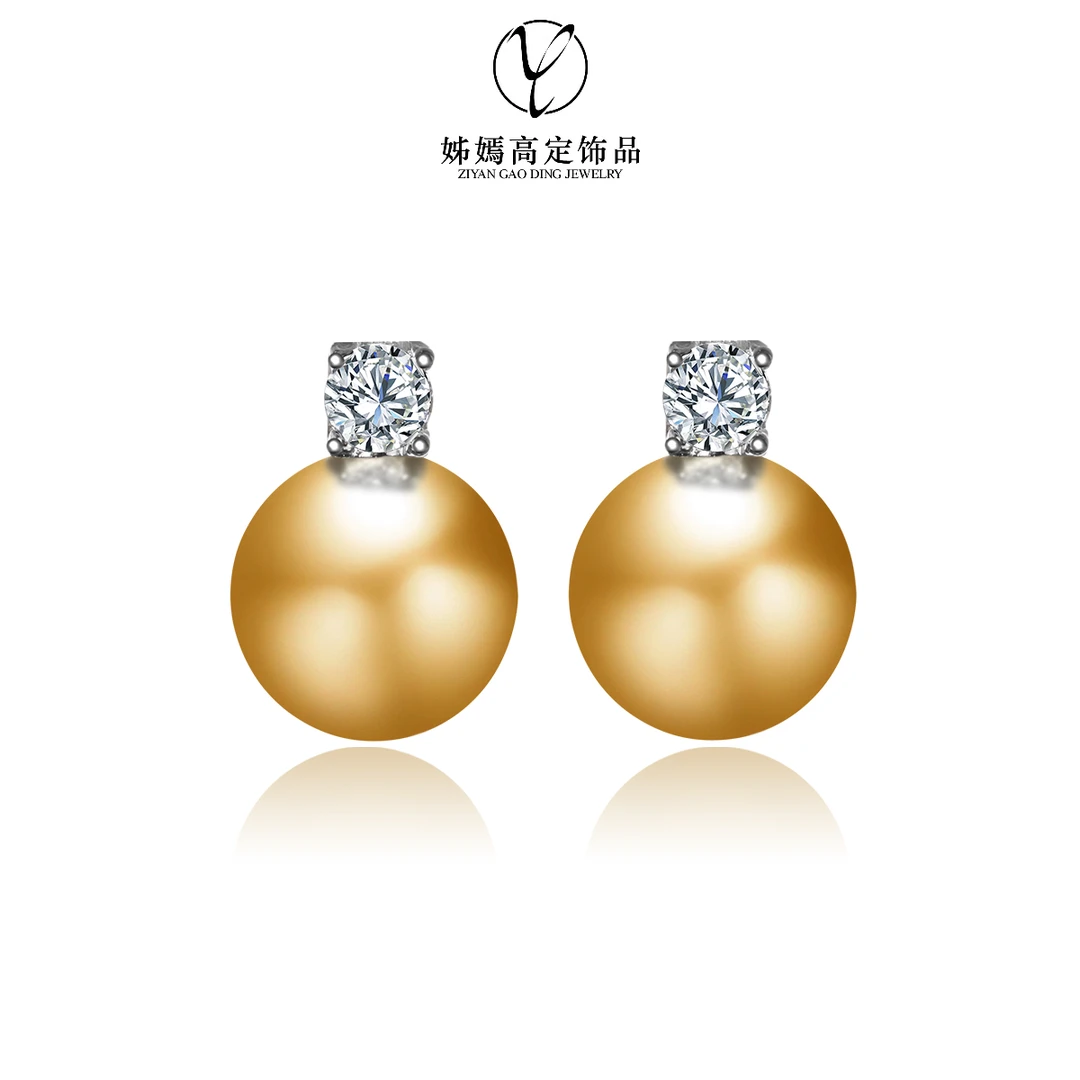 铜合金仿珍珠耳饰 非金属仿珍珠耳饰 人造珍珠轻奢定制色925银针