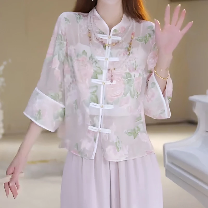 国风薄款防晒外套女2025春夏款新中式绣花气质开衫减龄百搭女小衫