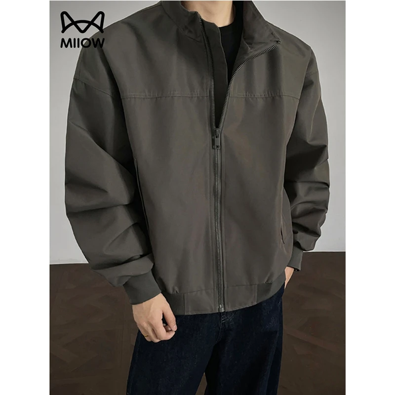 猫人美式cleanfit飞行夹克男款秋冬季正肩立领夹棉轻奢痞帅男装