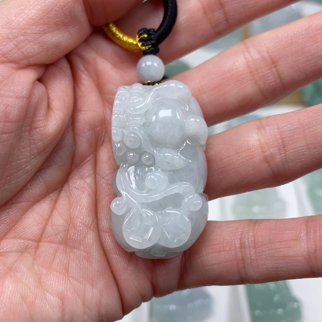 翡翠颈饰未镶嵌天然翡翠A货观音91号