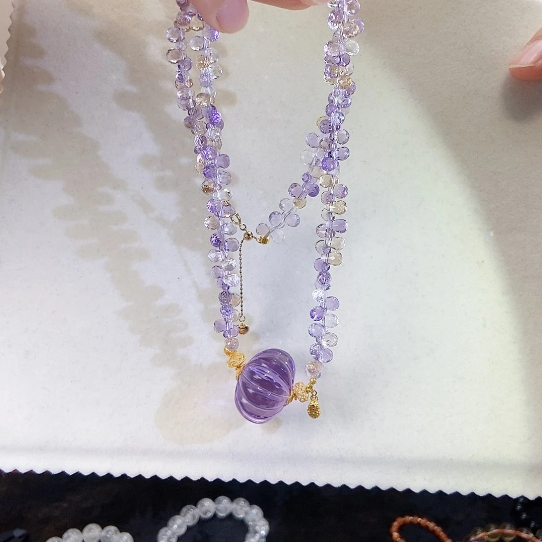 18K金镶嵌颈饰紫晶V****?设计款