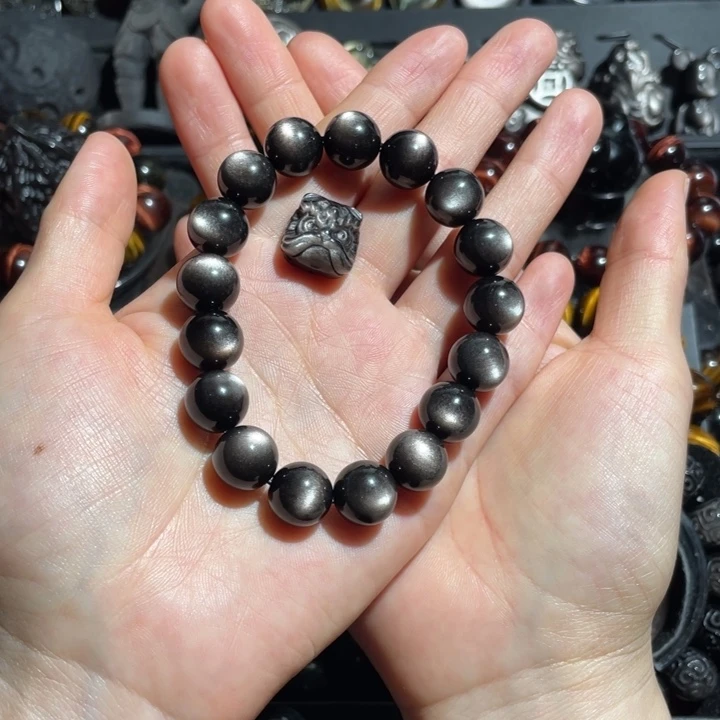 玫***瑰黑曜岩未镶嵌手串