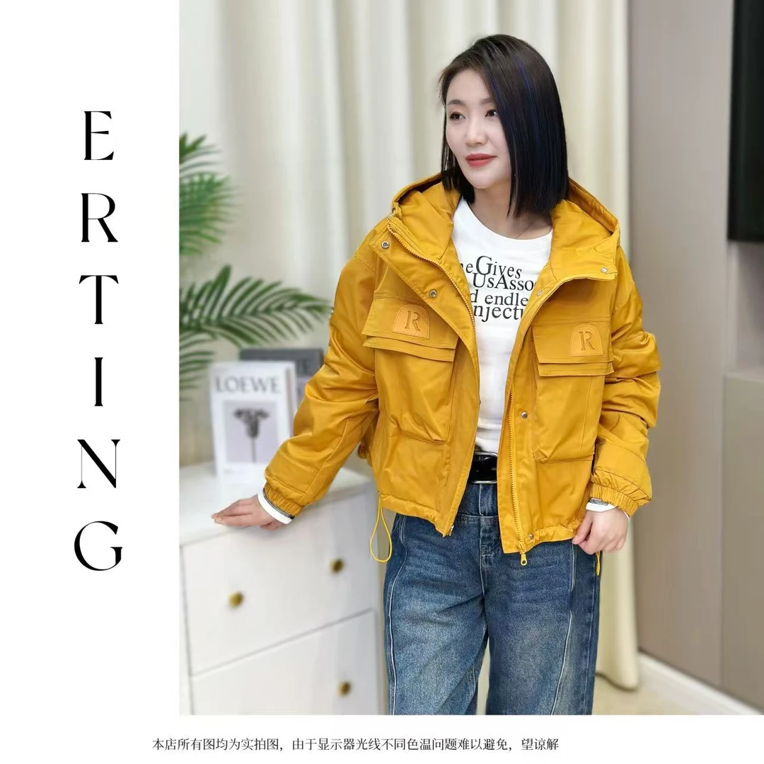 【现货】短款胸前两个R标棉服外套1370