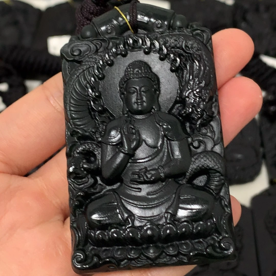 天然缅甸a货钢琴黑挂件