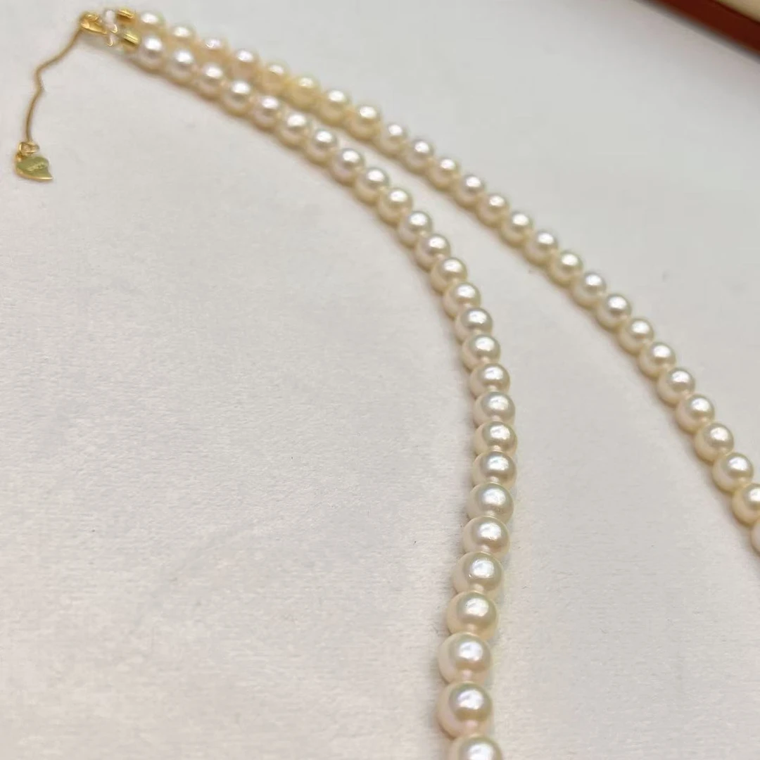【LNDI】S925银海水akoya羽翼皇后金珍珠满串6MM