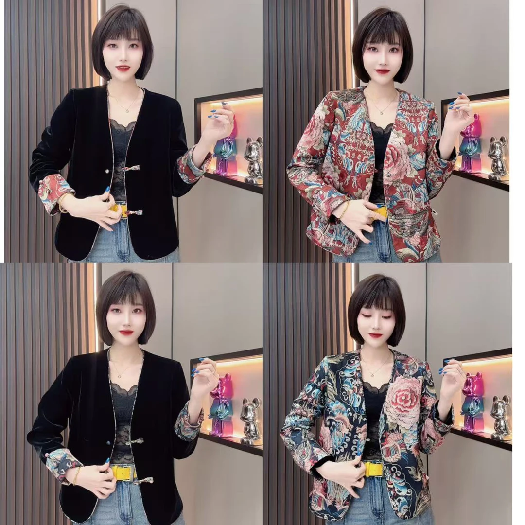 敏宝儿➕8009春款V领两面穿外套