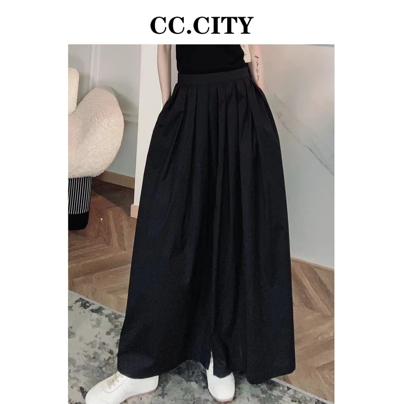 【蔡丽丽 & 添羽】时尚简约百搭衬衣百褶半裙X6760