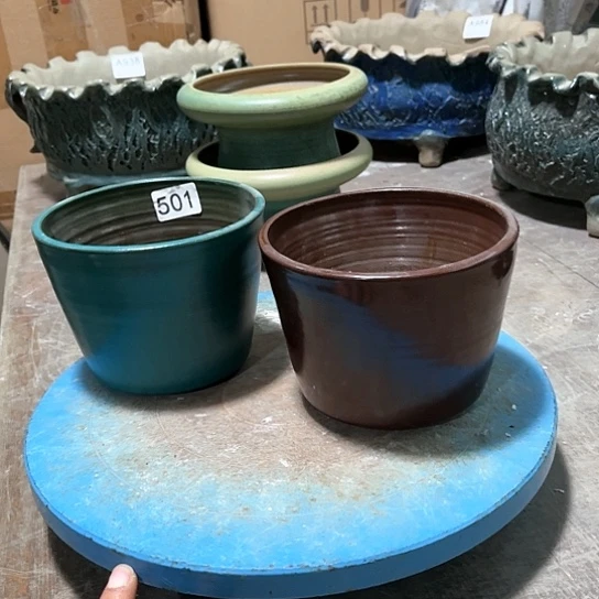 景德镇陶瓷花盆高10口12微瑕