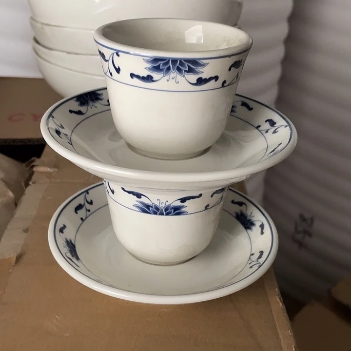 杯缠枝莲茶杯碟2套