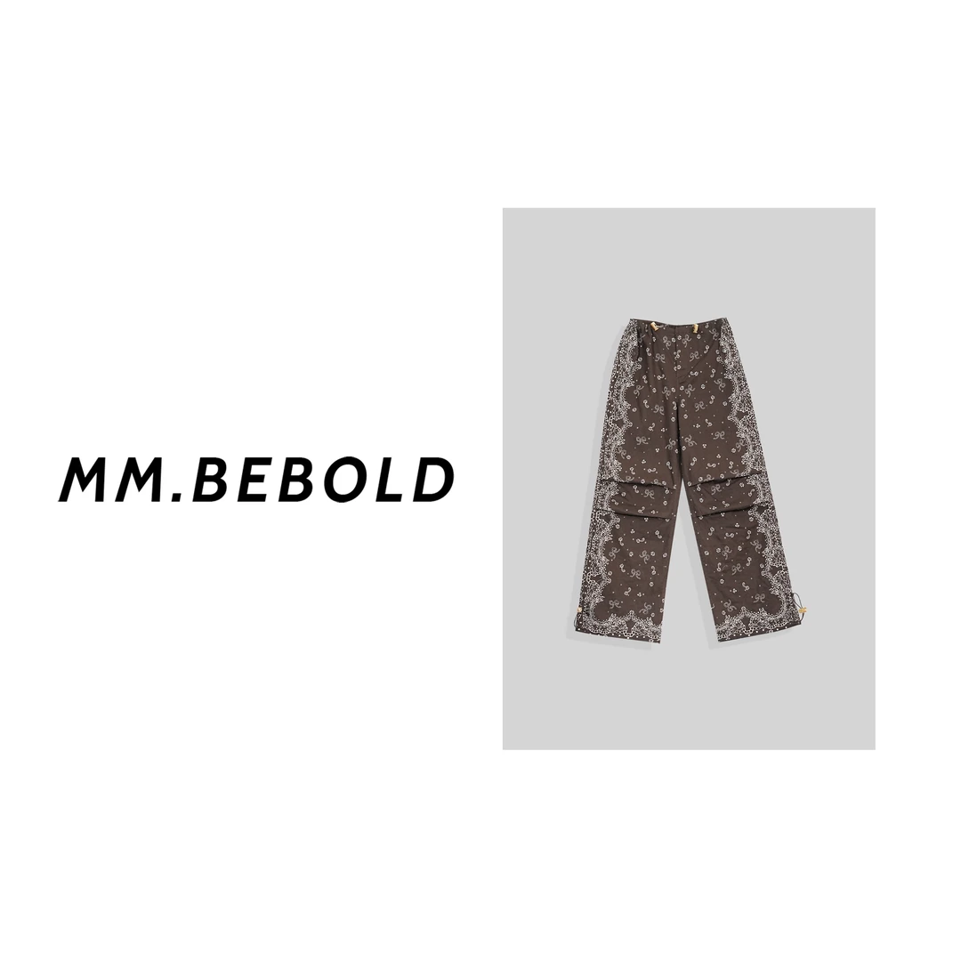 【妙姐精选】繁花期梦 苎麻55 抽绳腰果花阔腿直筒裤XS025